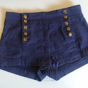 High waisted Blue shorts